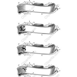 Vintage Floral Ribbon Banners Set