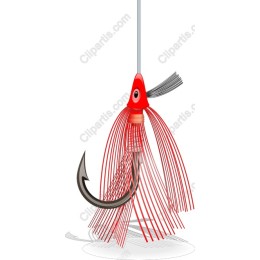Fishing Lure with Red Streamers