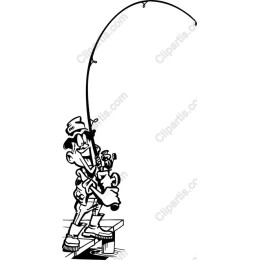 Cheerful Cartoon Fisherman