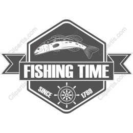 Fishing Time Vintage Emblem