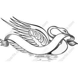 Graceful Swan with Flowing Ribbon