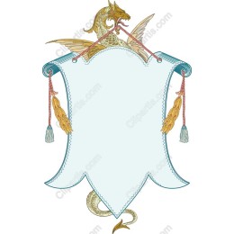 Ornate Dragon Crest Decorative Banner
