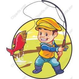 Cheerful Young Angler Fishing