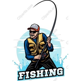 Fisherman in Action - Fishing Graphic