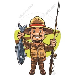 Cheerful Angler with Catch