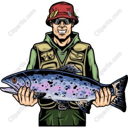 Enthusiastic Angler Holding Trout