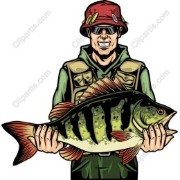 Joyful Angler with Perch