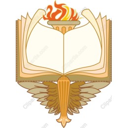 Open Book with Flaming Torch