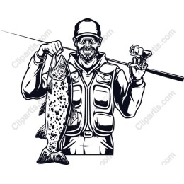 Fisherman Holding a Fish