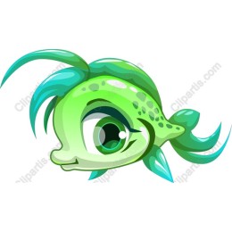 Playful Green Fish