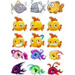 Whimsical Fish Characters Bundle