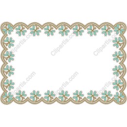 Elegant Turquoise Flower Border