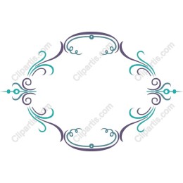 Elegant Ornate Frame in Teal and Purple