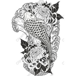 Elegant Koi Fish and Chrysanthemums
