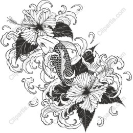 Intricate Fish and Hibiscus