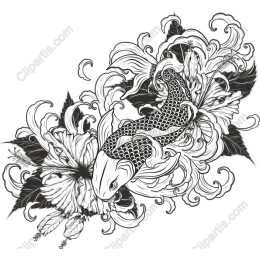 Elegant Koi Fish Floral