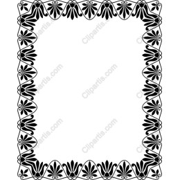 Elegant Black and White Floral Border