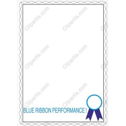 Customizable Blue Ribbon Performance Certificate