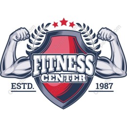 Fitness Center Shield Logo