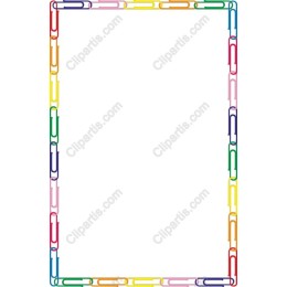 Rainbow Paperclip Border