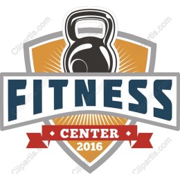 Fitness Center Logo with Kettlebell