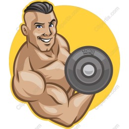 Dynamic Fitness - Strong Man with Dumbbell