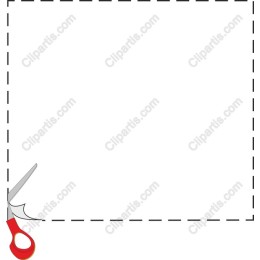 Cutting Template with Red Scissors