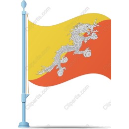 Bhutanese Flag with Dragon