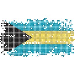 Pixelated Bahamas Flag