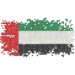 UAE Flag Mosaic Pixel Art
