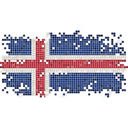 Icelandic Flag Mosaic