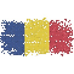 Romania Flag Pixel Mosaic