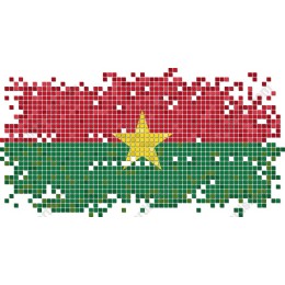 Vibrant Pixelated Burkina Faso Flag