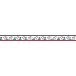Elegant Decorative Border in Pink and Turquoise