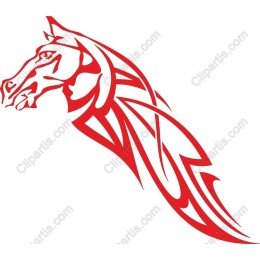 Stylized Red Horse Head