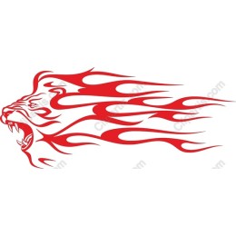 Fierce Lion with Flames