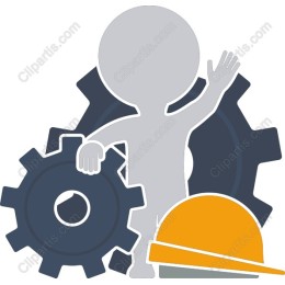 Construction Worker with Gears
