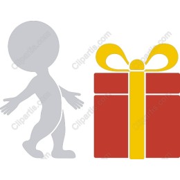 Playful Character with Gift Box