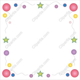 Whimsical Colorful Balloon and Star Frame