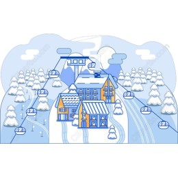 Charming Winter Ski Resort