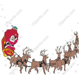 Christmas Santa Sleigh and Reindeer