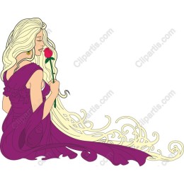 Elegant Woman with Rose