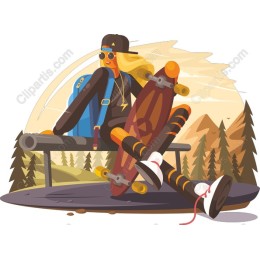 Vibrant Skateboarder