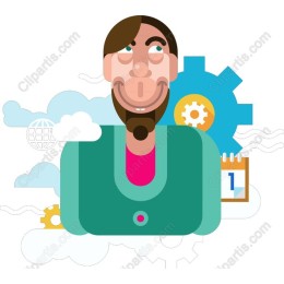 Cheerful Tech Character