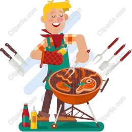 Cheerful Chef Grilling