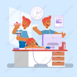 Cheerful Office Scene