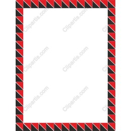 Bold Geometric Frame in Red and Black Triangles