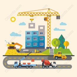 Vibrant Construction Site