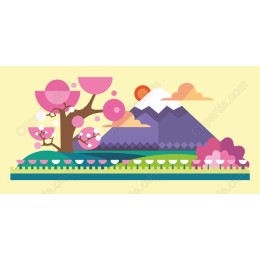 Cherry Blossom Landscape