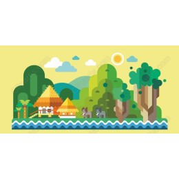 Tropical Paradise with Elephants